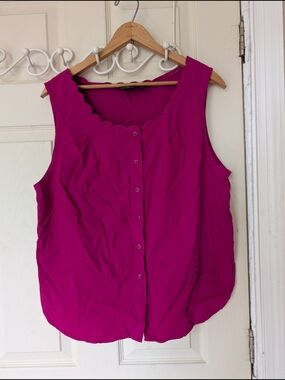 Woolrich Vintage Sleeveless Button-Front Blouse Pink XL